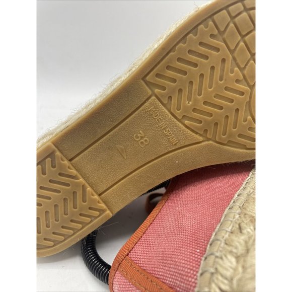 LA MAISON DE L'ESPADRILLE Color espadrilles 38 Coral Lace Up Shoes Made In Spain - Picture 10 of 11
